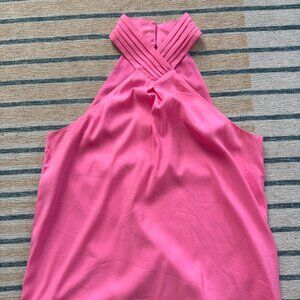 Bright pink Express tank top with high neck